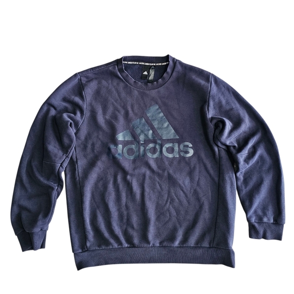 2 Pcs Adidas Men's Dark Blue Crewneck Sweater - Picture 2 of 4